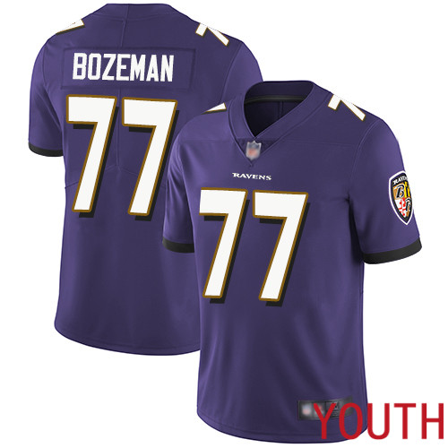 Baltimore Ravens Limited Purple Youth Bradley Bozeman Home Jersey NFL Football #77 Vapor Untouchable